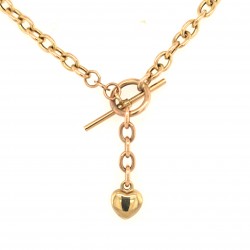 Pre Owned 9ct T Bar and Heart Necklet ZX927